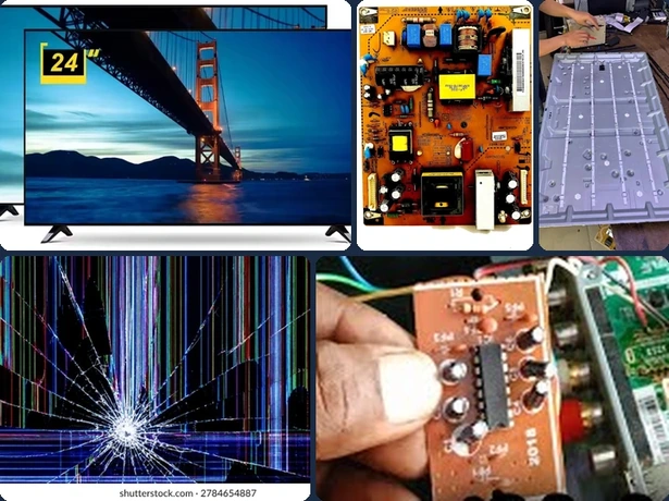 RV Electronics technicians testing a TV main board